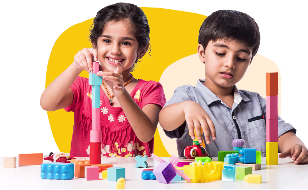 Children playing with educational toys