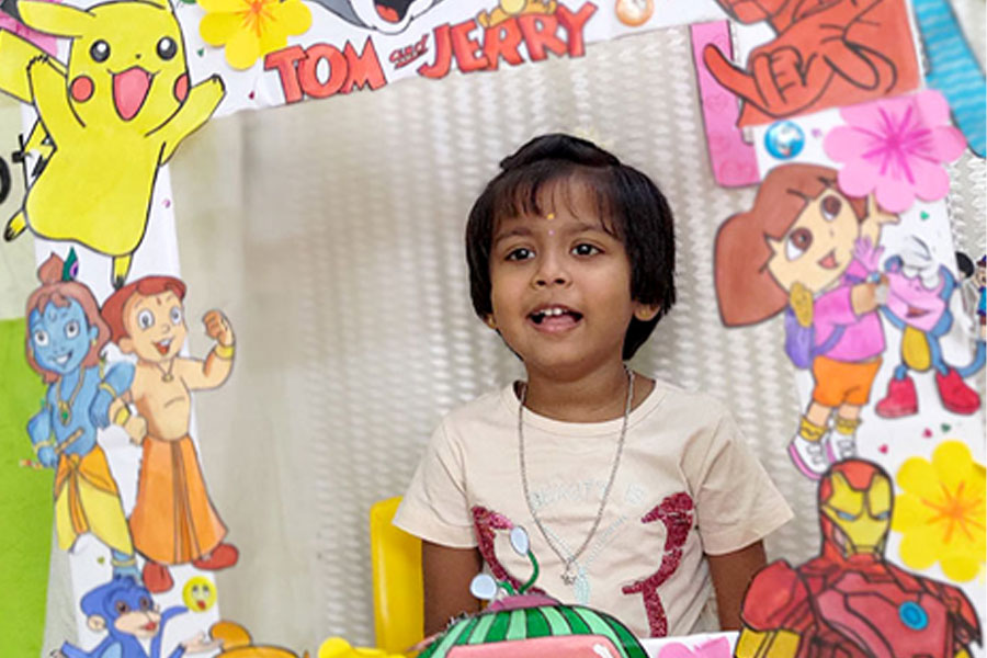 Young learner exploring educational materials